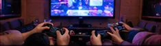 Friends playing games together